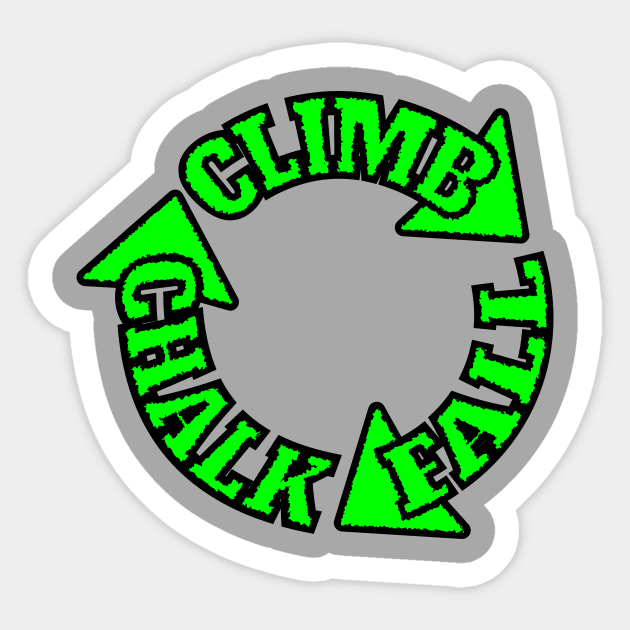 Chalk Climb Fall Repeat Sticker by Turtlewerx inc